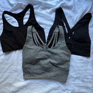 Sports Bra Bundle Deal, Size Small, Black and Grey